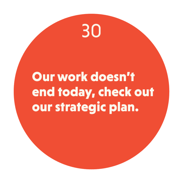 Our work doesn&rsquo;t end today, check out our strategic plan.