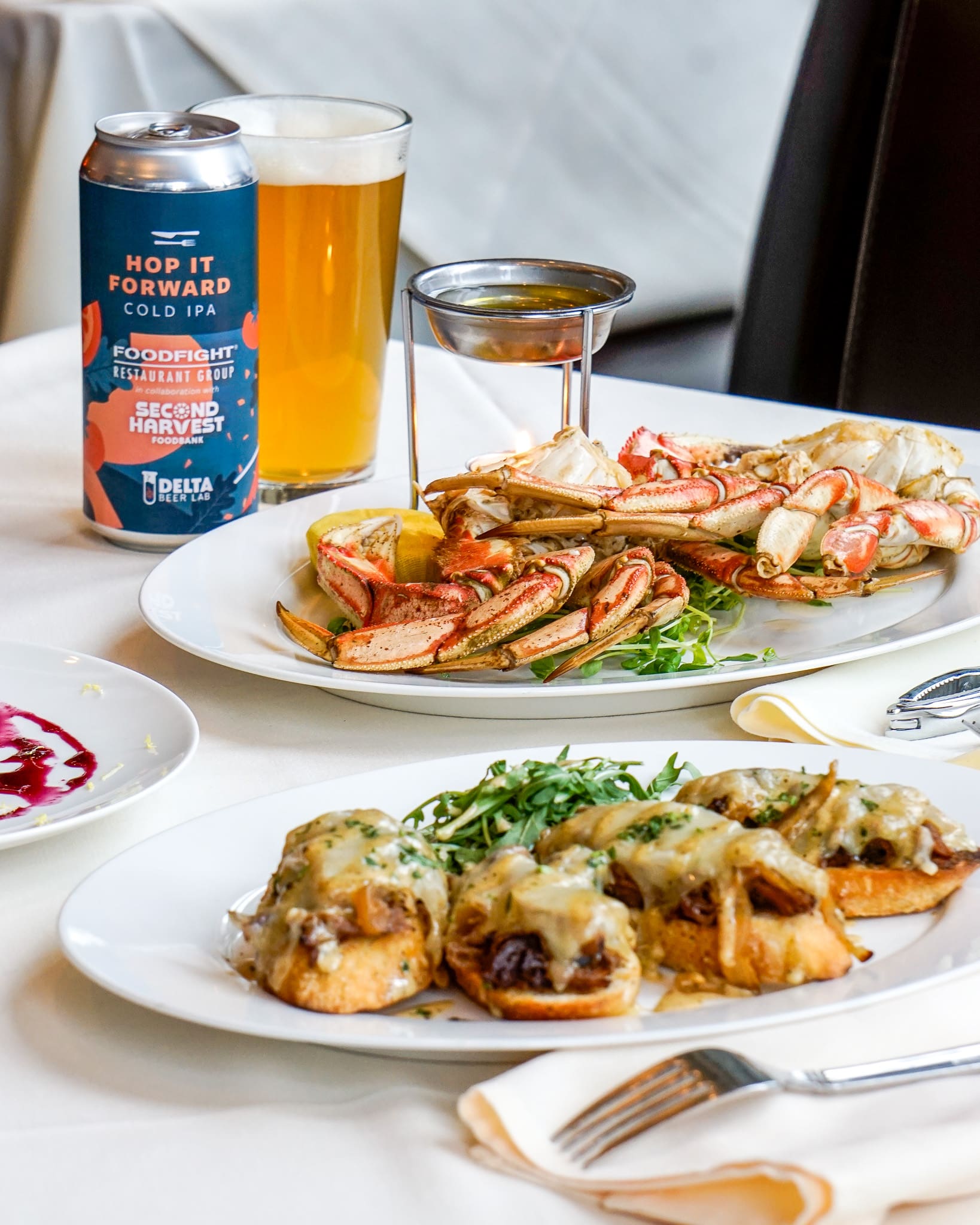 Image of Crab and Beef dinner.